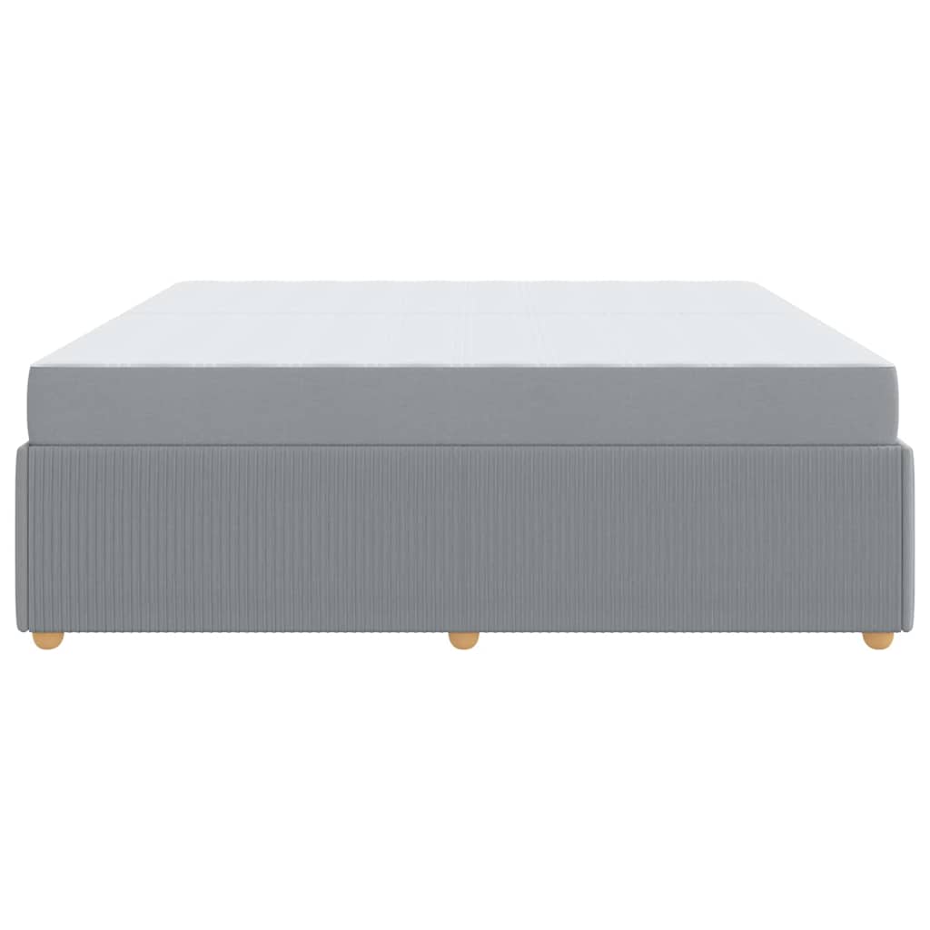 Cadre de lit avec matelas Gris clair 200 x 200 cm tissu - XIOS