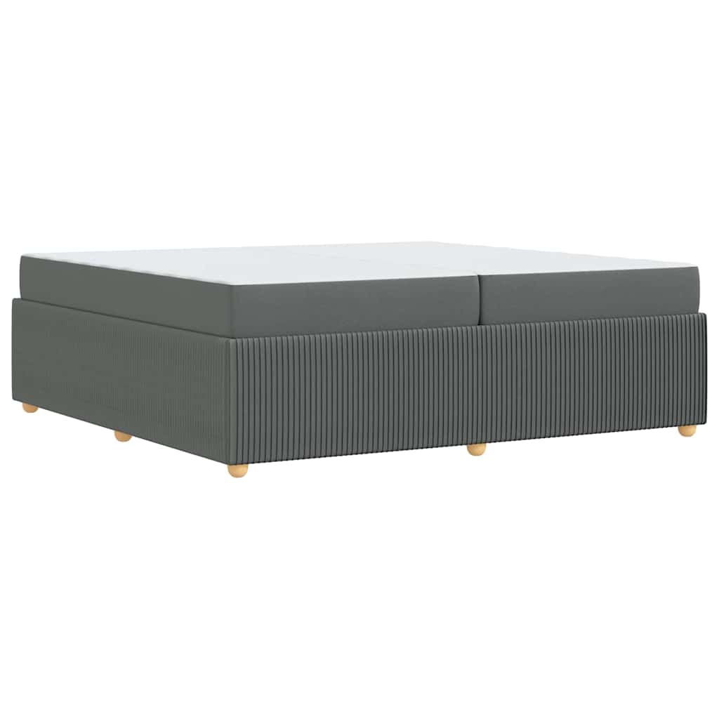 Cadre de lit avec matelas Gris foncé 200 x 200 cm tissu - XIOS