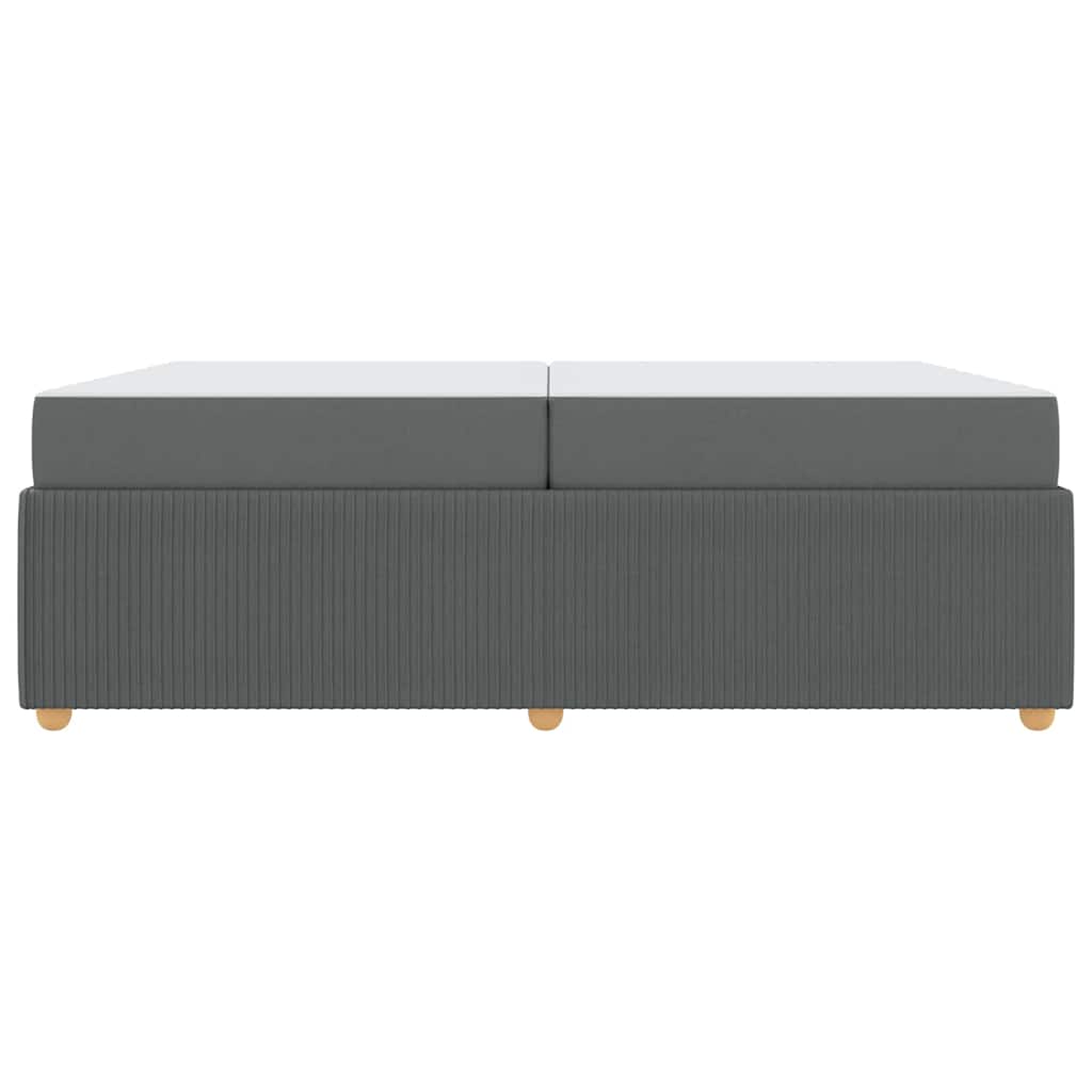 Cadre de lit avec matelas Gris foncé 200 x 200 cm tissu - XIOS