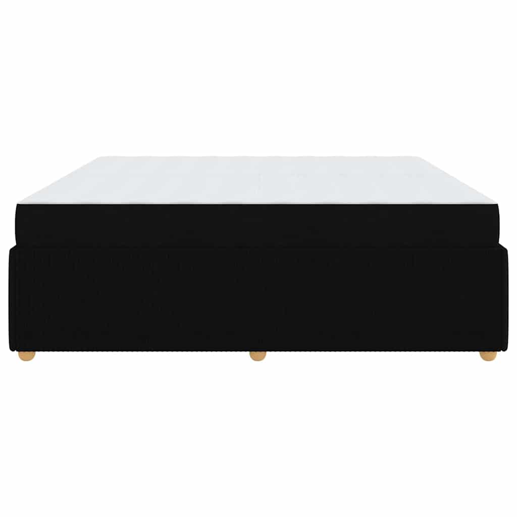 Cadre de lit avec matelas Noir 200 x 200 cm tissu - XIOS
