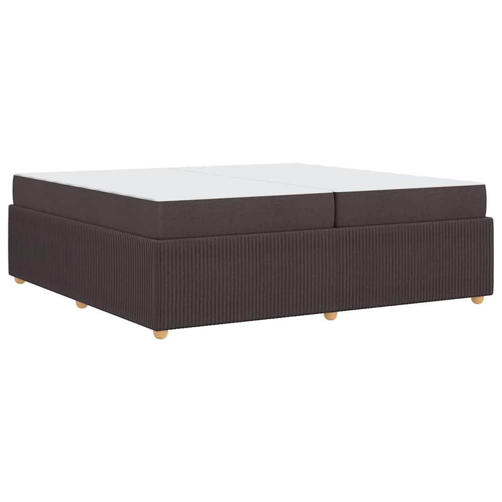 Cadre de lit avec matelas Marron foncé 200 x 200 cm tissu - XIOS