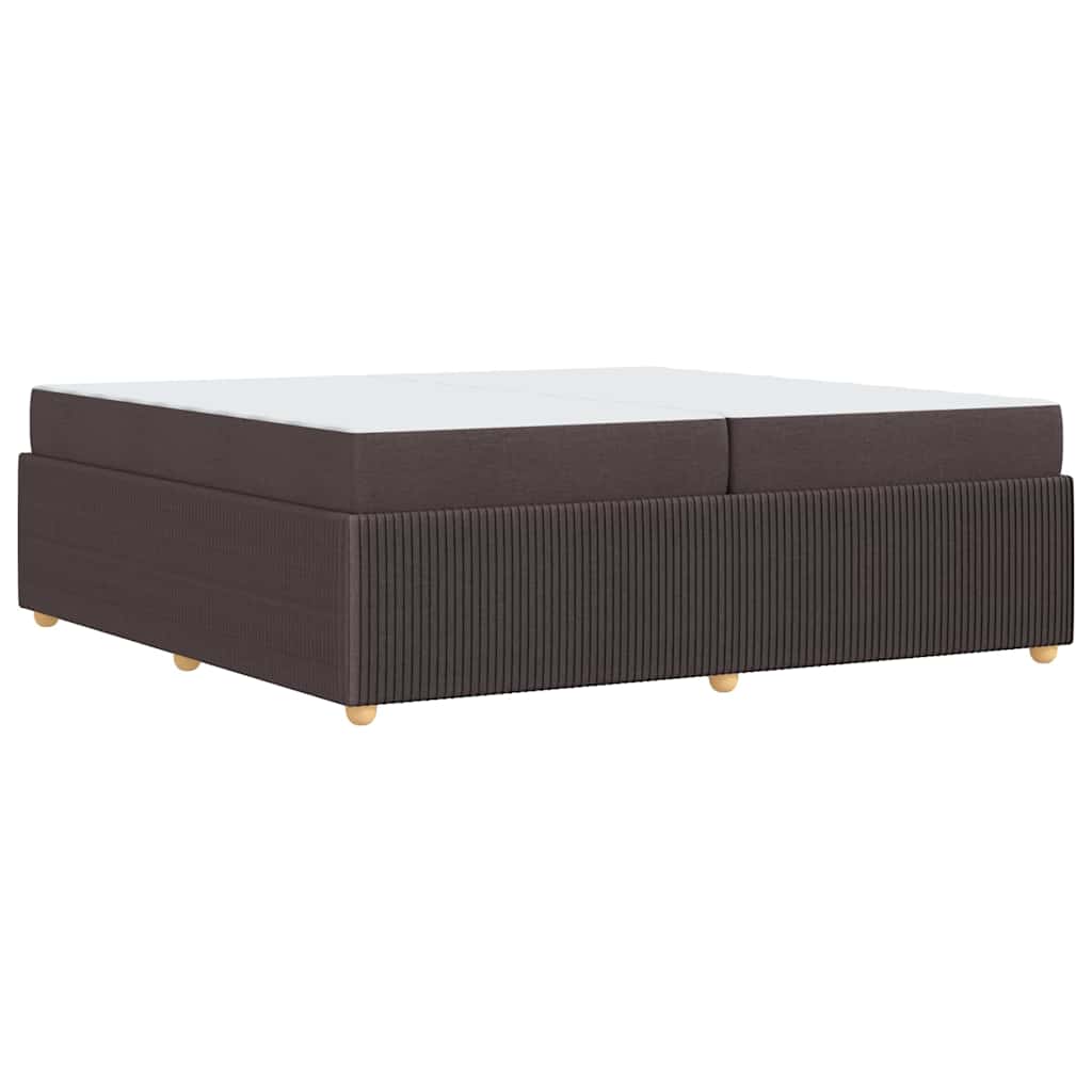 Cadre de lit avec matelas Marron foncé 200 x 200 cm tissu - XIOS