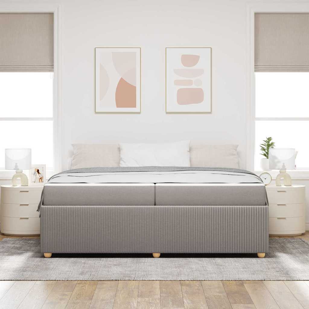 Cadre de lit avec matelas Taupe 200 x 200 cm tissu - XIOS