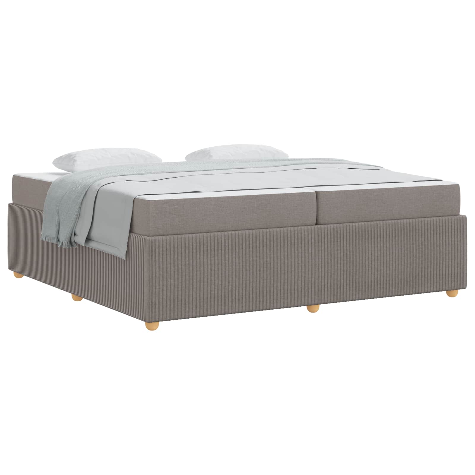 Cadre de lit avec matelas Taupe 200 x 200 cm tissu - XIOS
