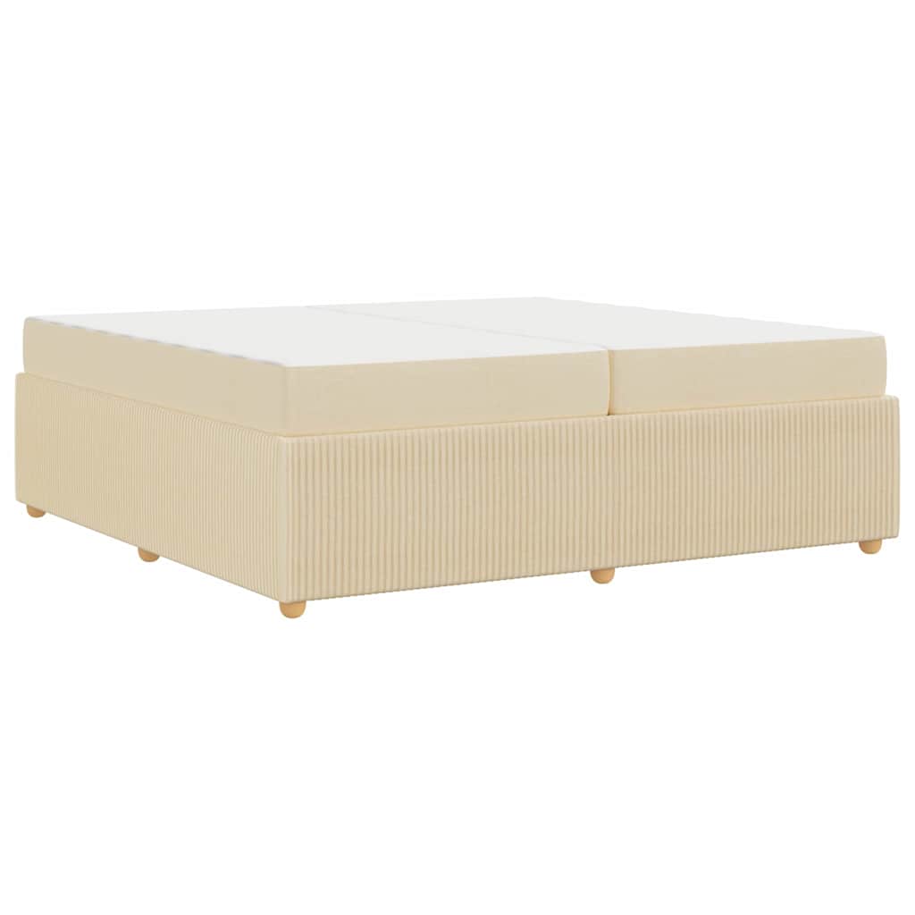 Cadre de lit avec matelas avec matelas Crème 200 x 200 cm tissu - XIOS