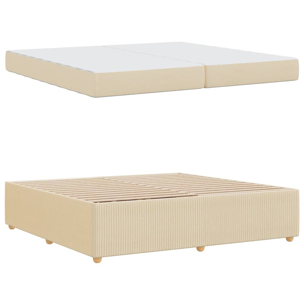 Cadre de lit avec matelas Crème 200 x 200 cm tissu - XIOS