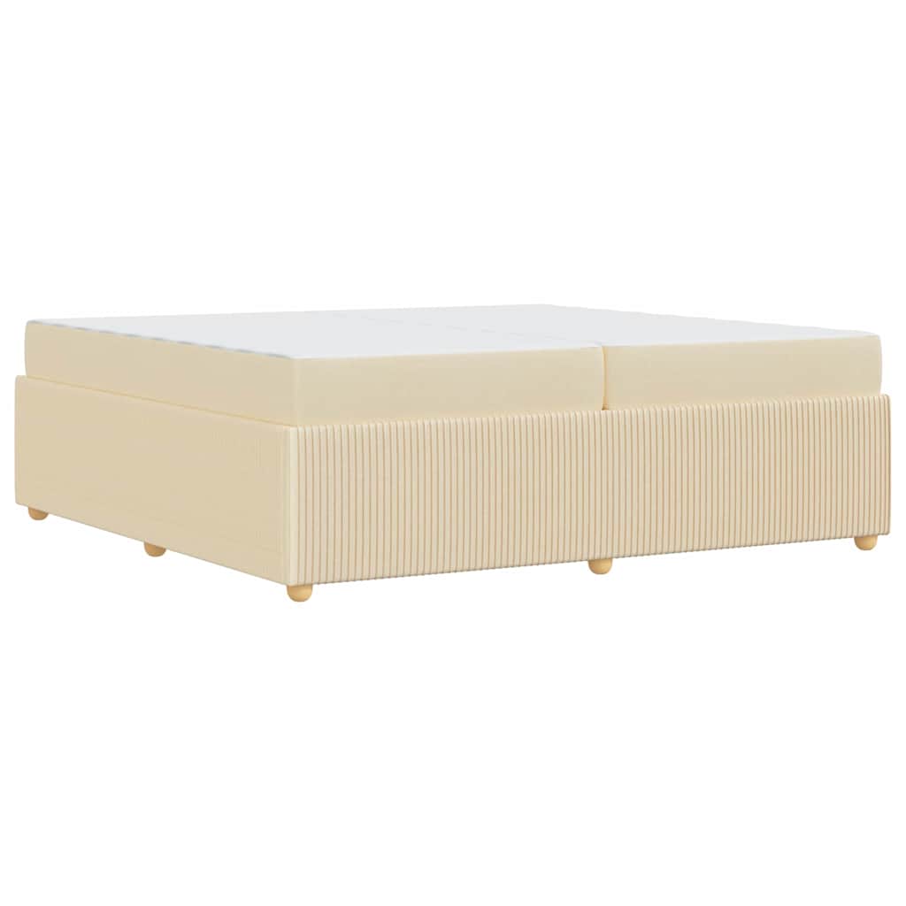 Cadre de lit avec matelas Crème 200 x 200 cm tissu - XIOS