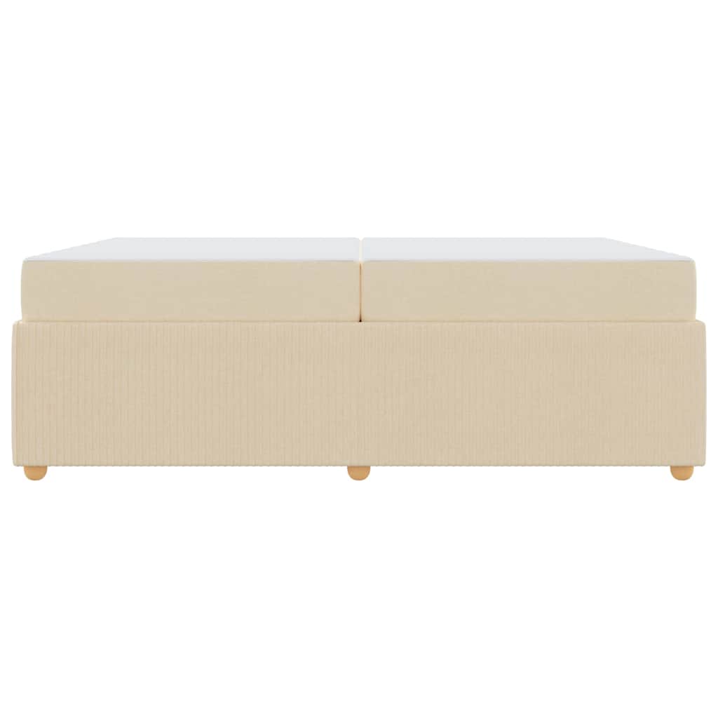 Cadre de lit avec matelas Crème 200 x 200 cm tissu - XIOS