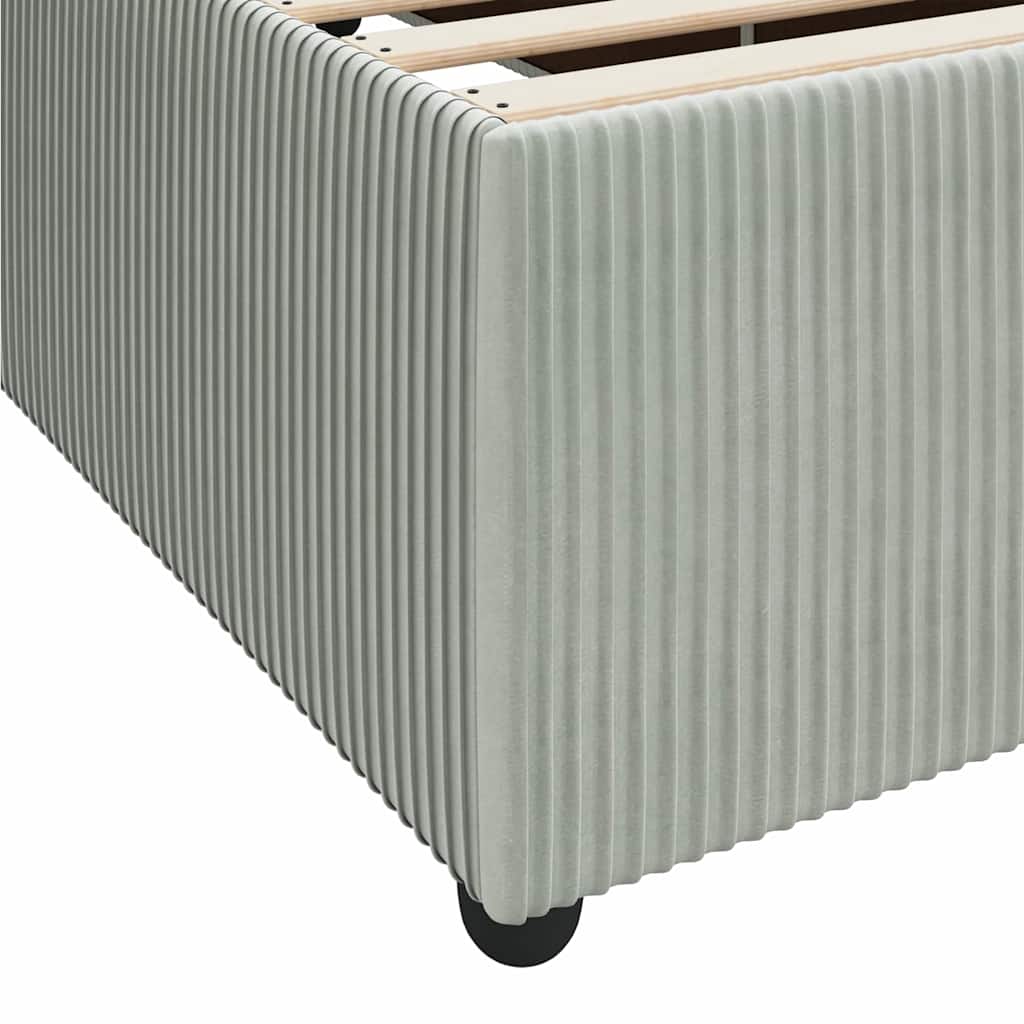 Cadre de lit avec matelas Gris clair 200 x 200 cm tissu - XIOS