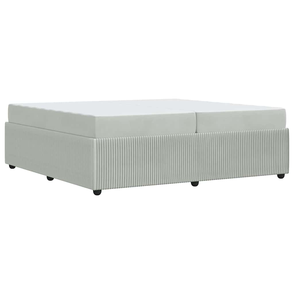 Cadre de lit avec matelas Gris clair 200 x 200 cm tissu - XIOS