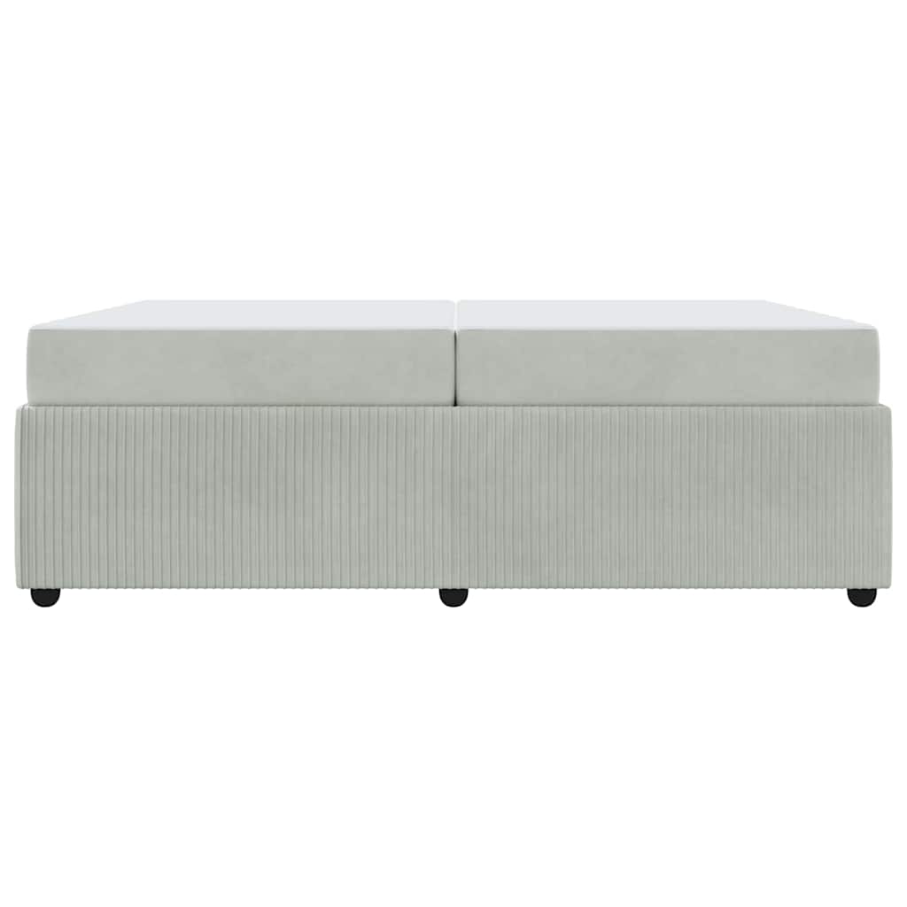 Cadre de lit avec matelas Gris clair 200 x 200 cm tissu - XIOS