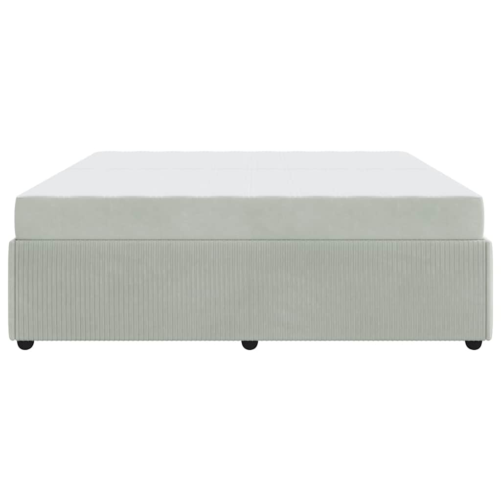 Cadre de lit avec matelas Gris clair 200 x 200 cm tissu - XIOS