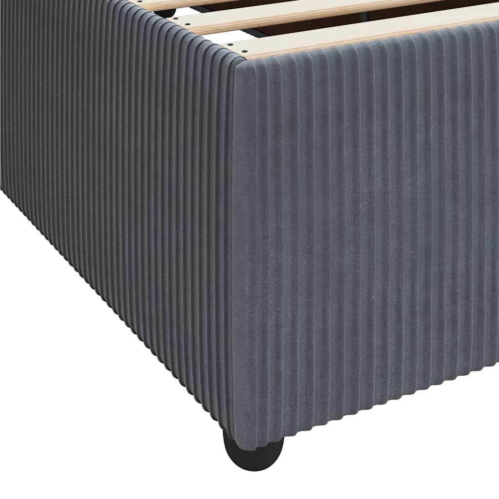 Cadre de lit avec matelas Gris foncé 200 x 200 cm tissu - XIOS