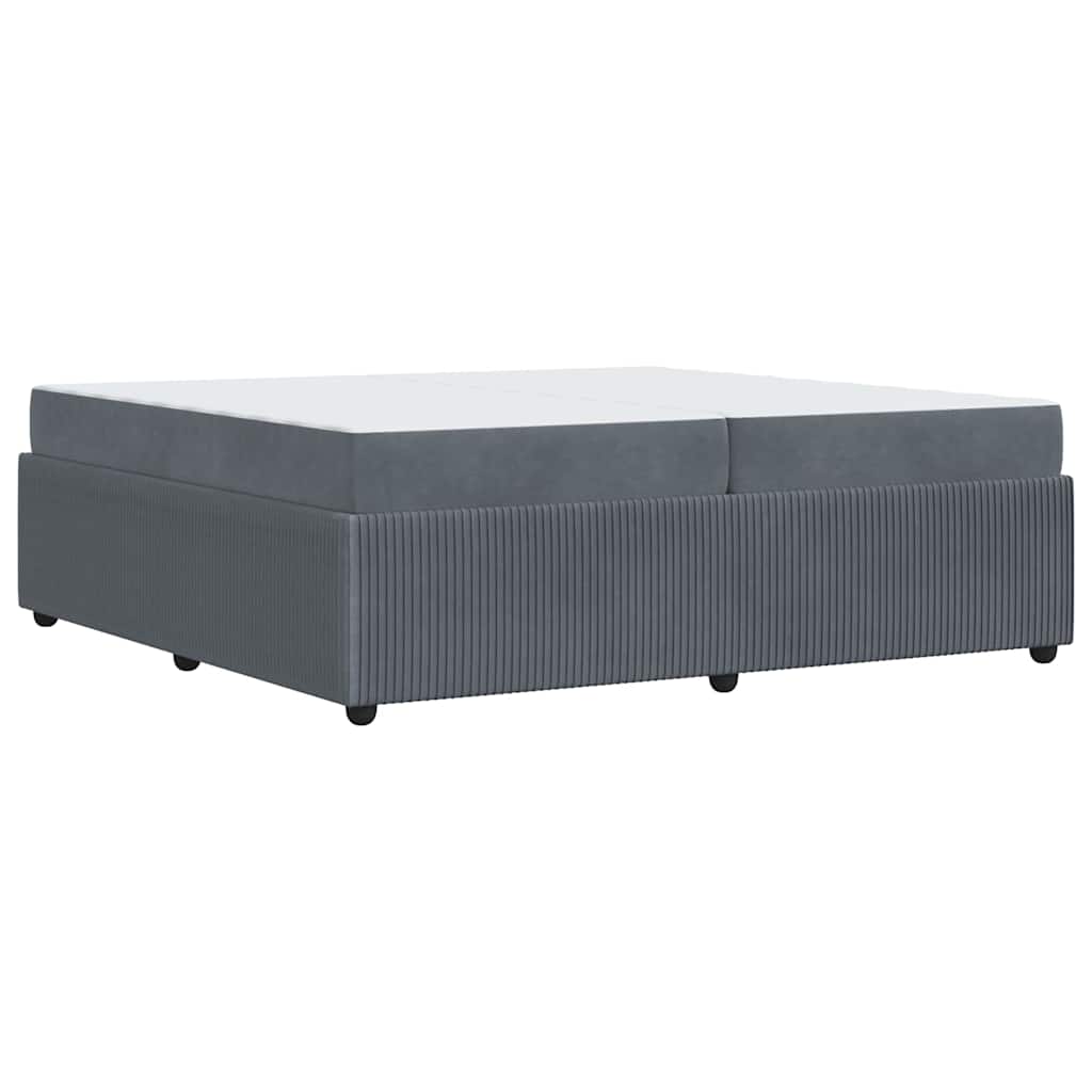 Cadre de lit avec matelas Gris foncé 200 x 200 cm tissu - XIOS