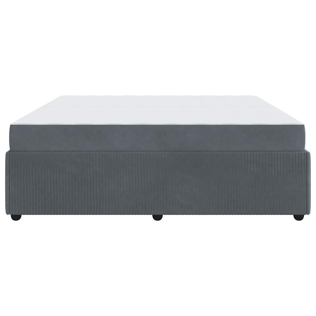Cadre de lit avec matelas Gris foncé 200 x 200 cm tissu - XIOS