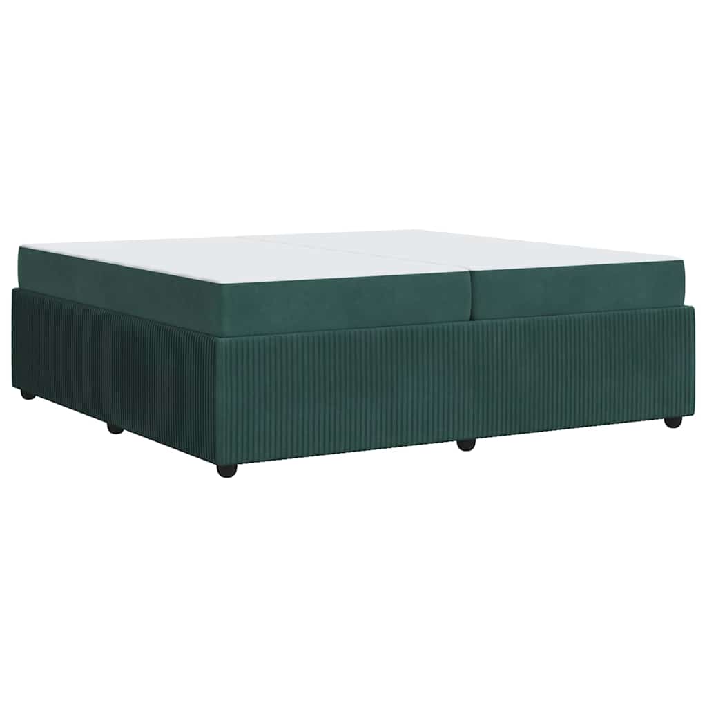 Cadre de lit avec matelas Vert foncé 200 x 200 cm Velours - XIOS