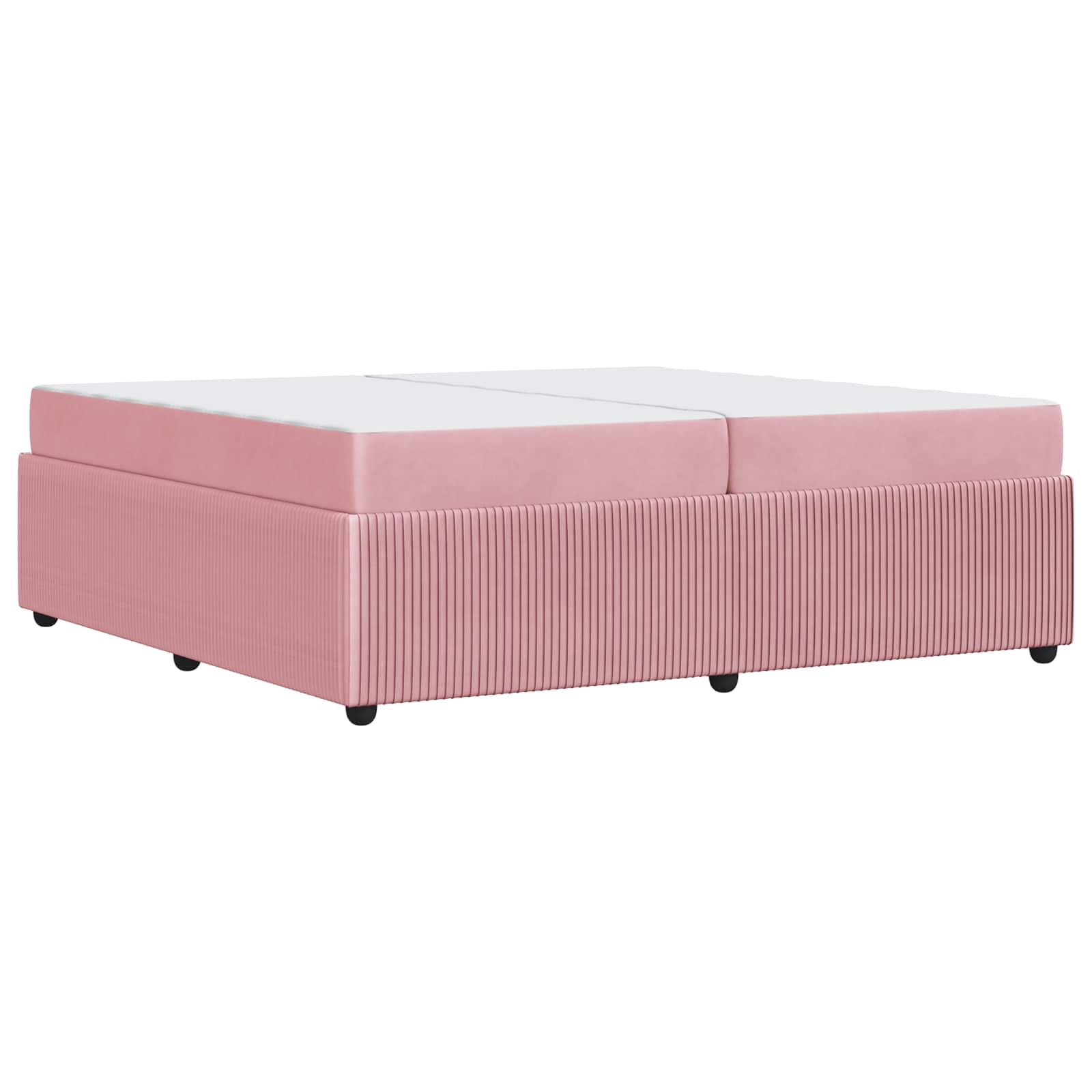 Cadre de lit avec matelas Rose 200 x 200 cm tissu - XIOS