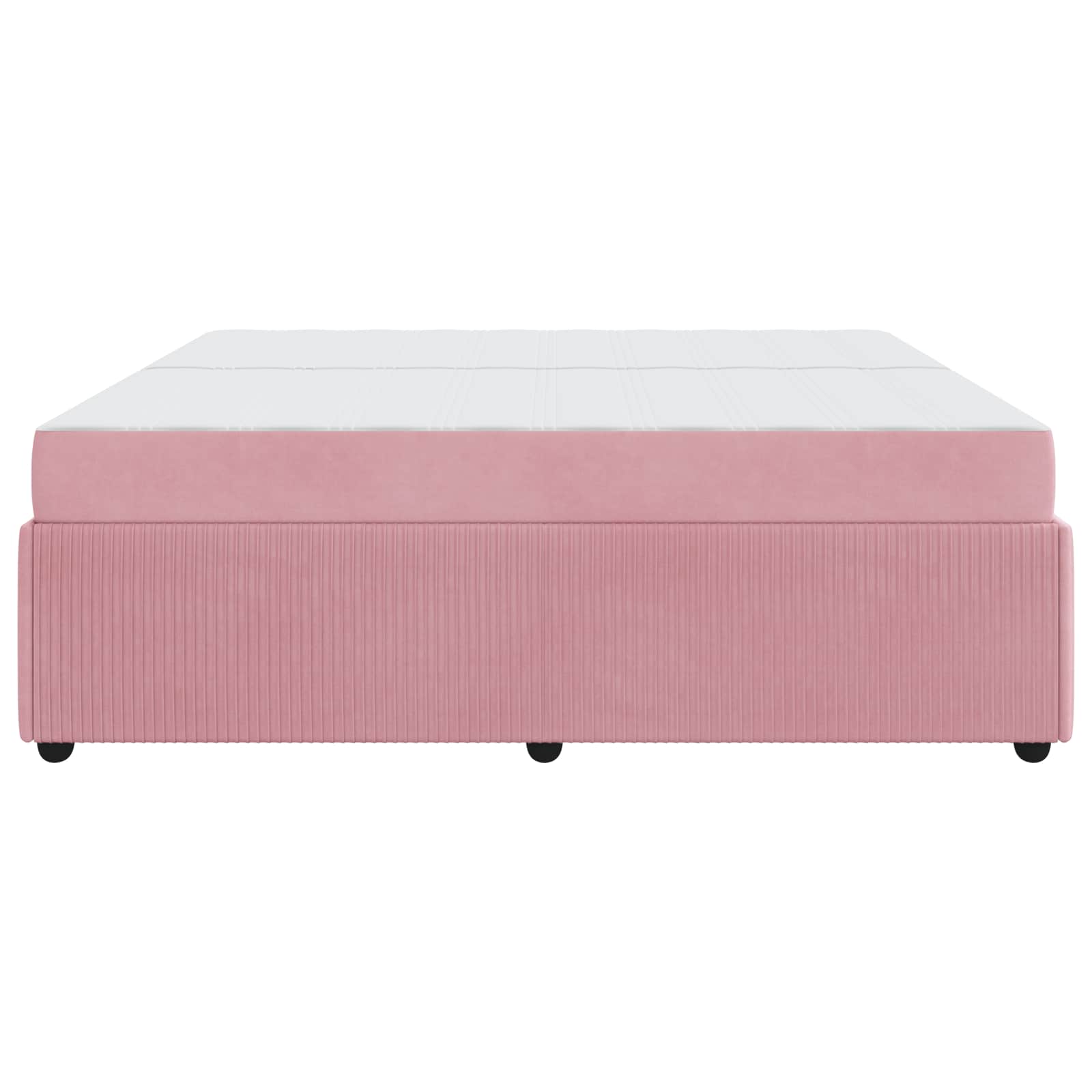 Cadre de lit avec matelas Rose 200 x 200 cm tissu - XIOS