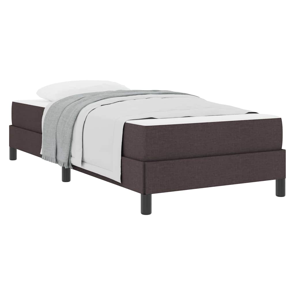 Lit à ressorts avec matelas Marron foncé 80 x 200 cm tissu - XIOS