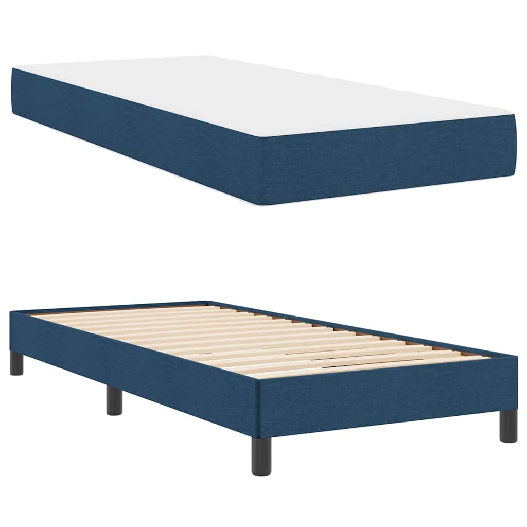 Lit à ressorts avec matelas Bleu 80 x 200 cm tissu - XIOS