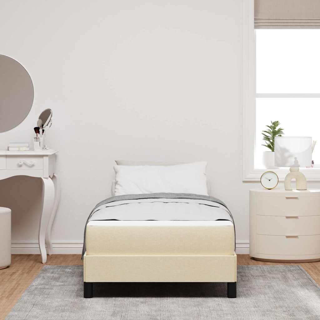 Lit à ressorts avec matelas Crème 90 x 190 cm tissu - XIOS