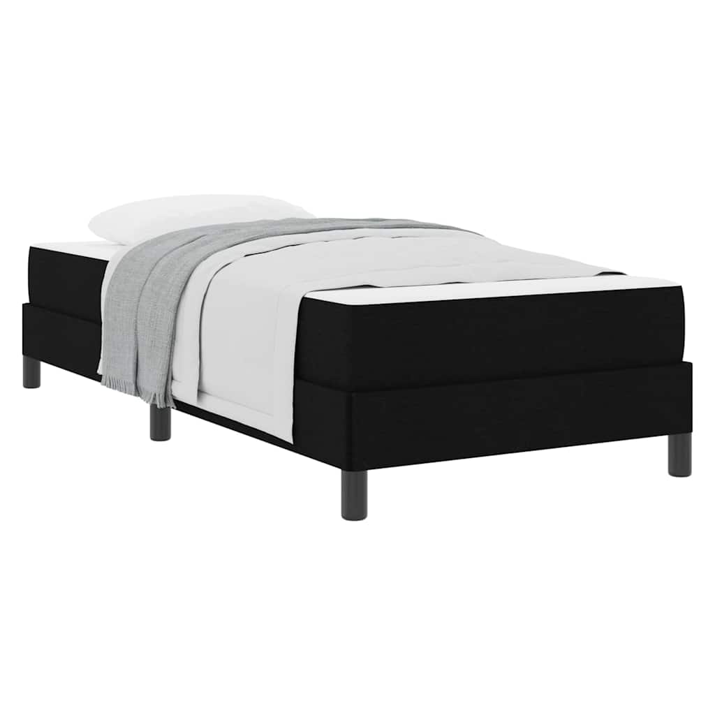 Lit à ressorts avec matelas Noir 90 x 200 cm tissu - XIOS