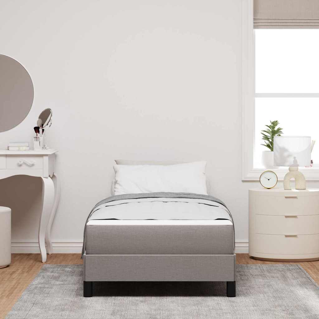 Lit à ressorts avec matelas Taupe 90 x 200 cm tissu - XIOS