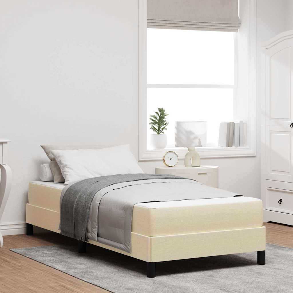 Lit à ressorts avec matelas Crème 90 x 200 cm tissu - XIOS