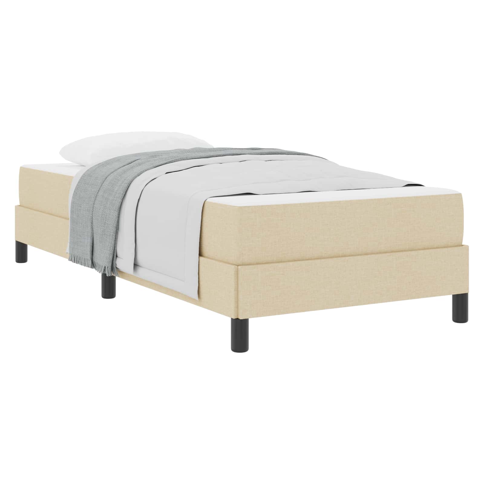 Lit à ressorts avec matelas Crème 90 x 200 cm tissu - XIOS