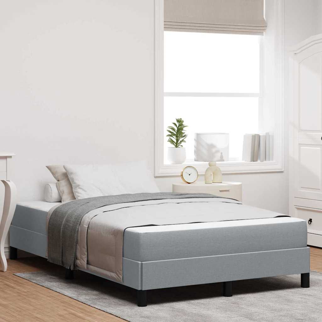 Lit à ressorts avec matelas Gris clair 120 x 190 cm tissu - XIOS