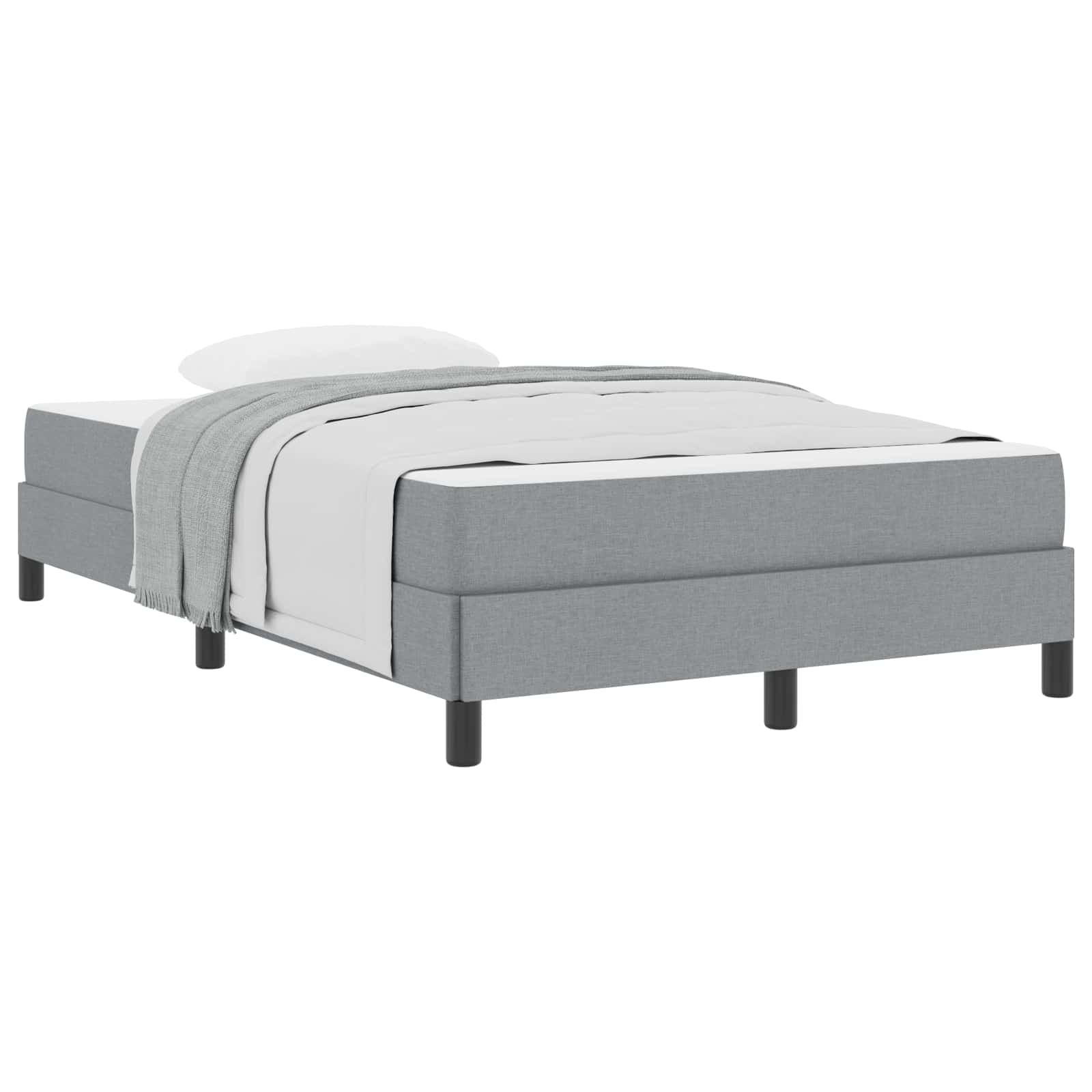 Lit à ressorts avec matelas Gris clair 120 x 190 cm tissu - XIOS