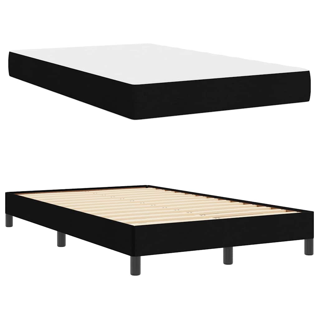 Lit à ressorts avec matelas Noir 120 x 190 cm tissu - XIOS