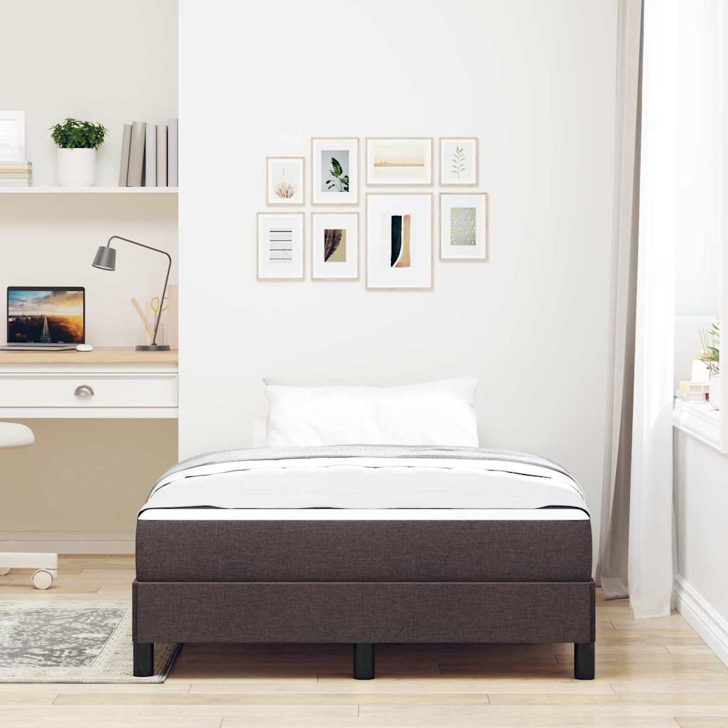 Lit à ressorts avec matelas Marron foncé 120 x 200 cm tissu - XIOS