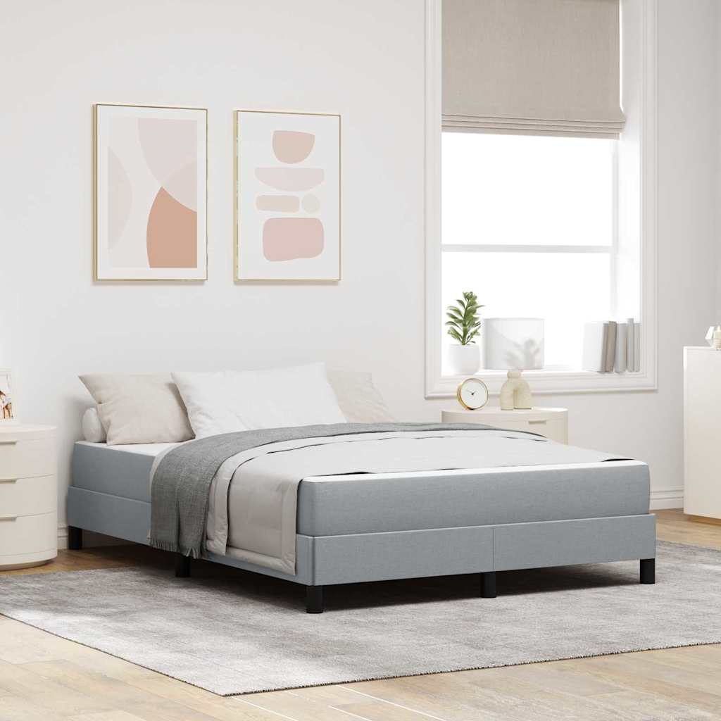 Lit à ressorts avec matelas Gris clair 140 x 190 cm tissu - XIOS