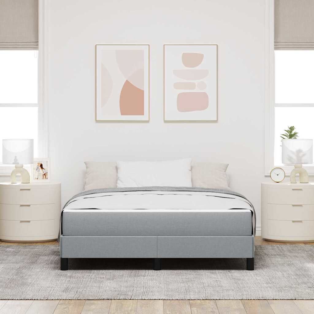 Lit à ressorts avec matelas Gris clair 140 x 190 cm tissu - XIOS
