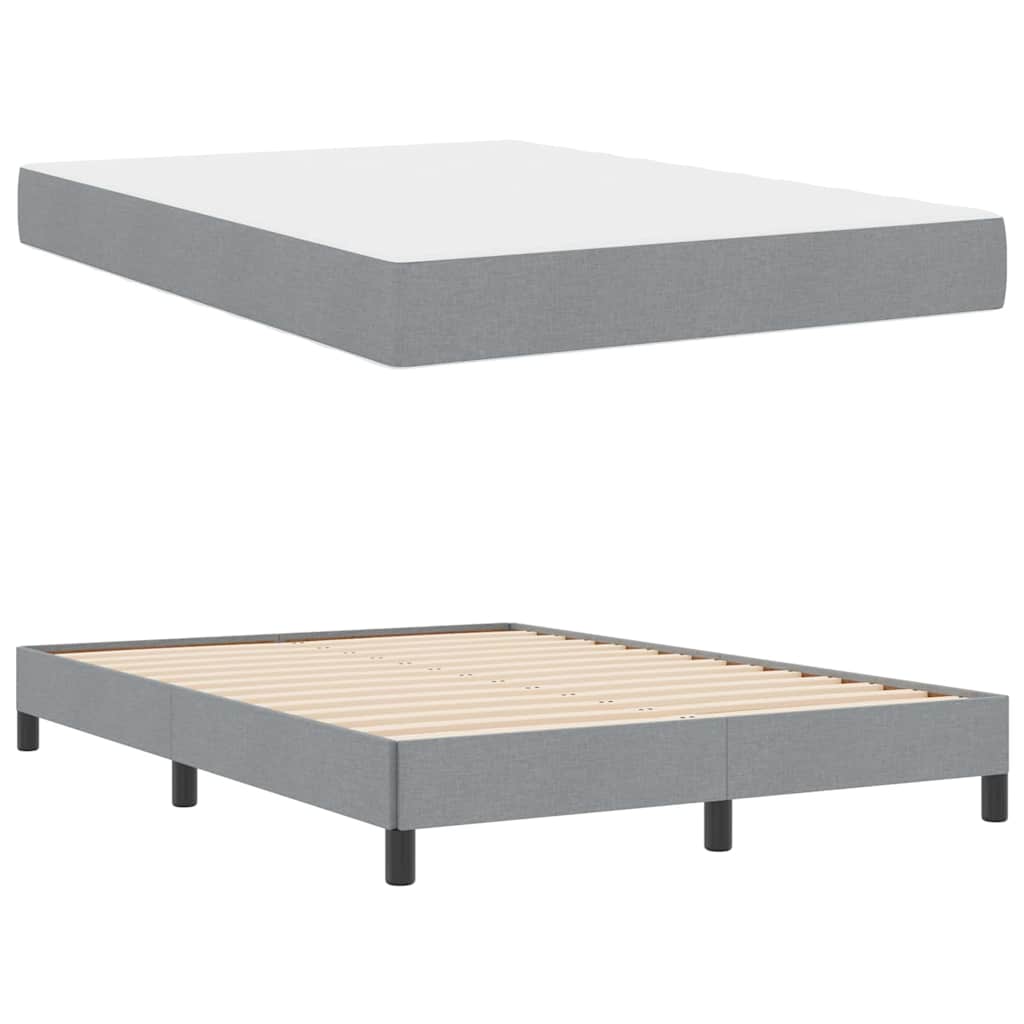 Lit à ressorts avec matelas Gris clair 140 x 190 cm tissu - XIOS