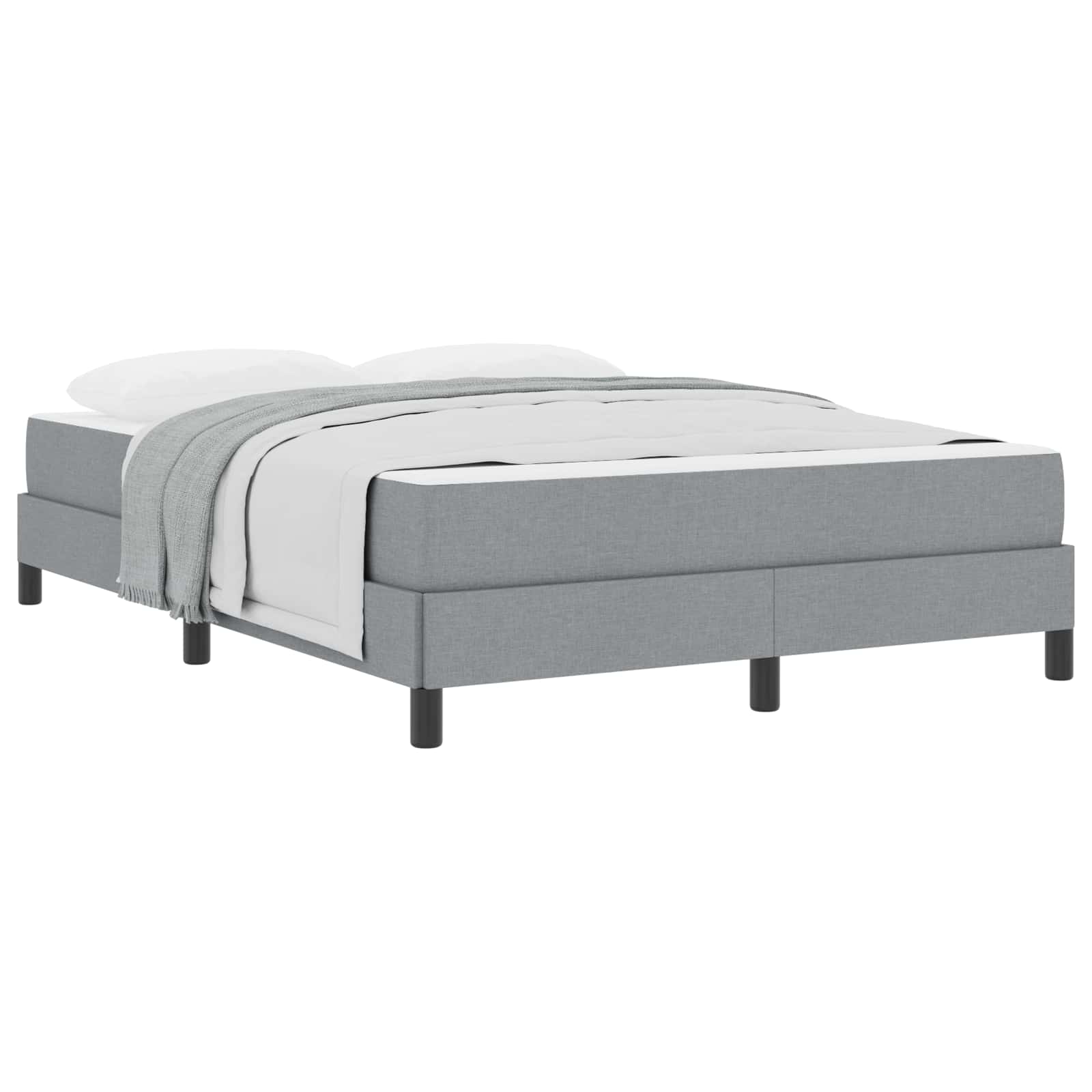Lit à ressorts avec matelas Gris clair 160 x 200 cm tissu - XIOS