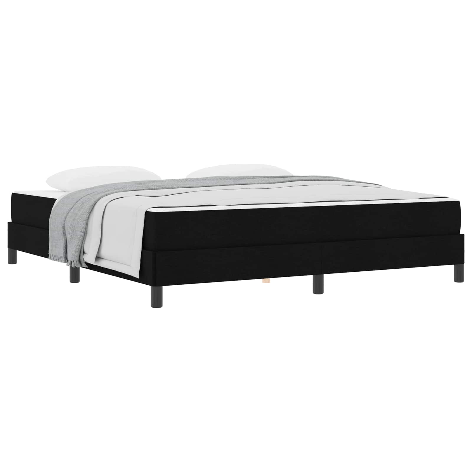Lit à ressorts avec matelas Noir 180 x 200 cm tissu - XIOS