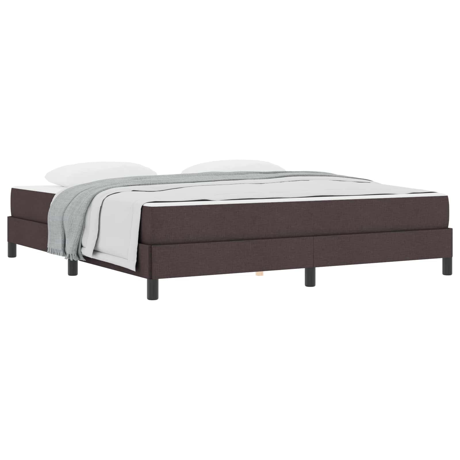 Lit à ressorts avec matelas Marron foncé 180 x 200 cm tissu - XIOS