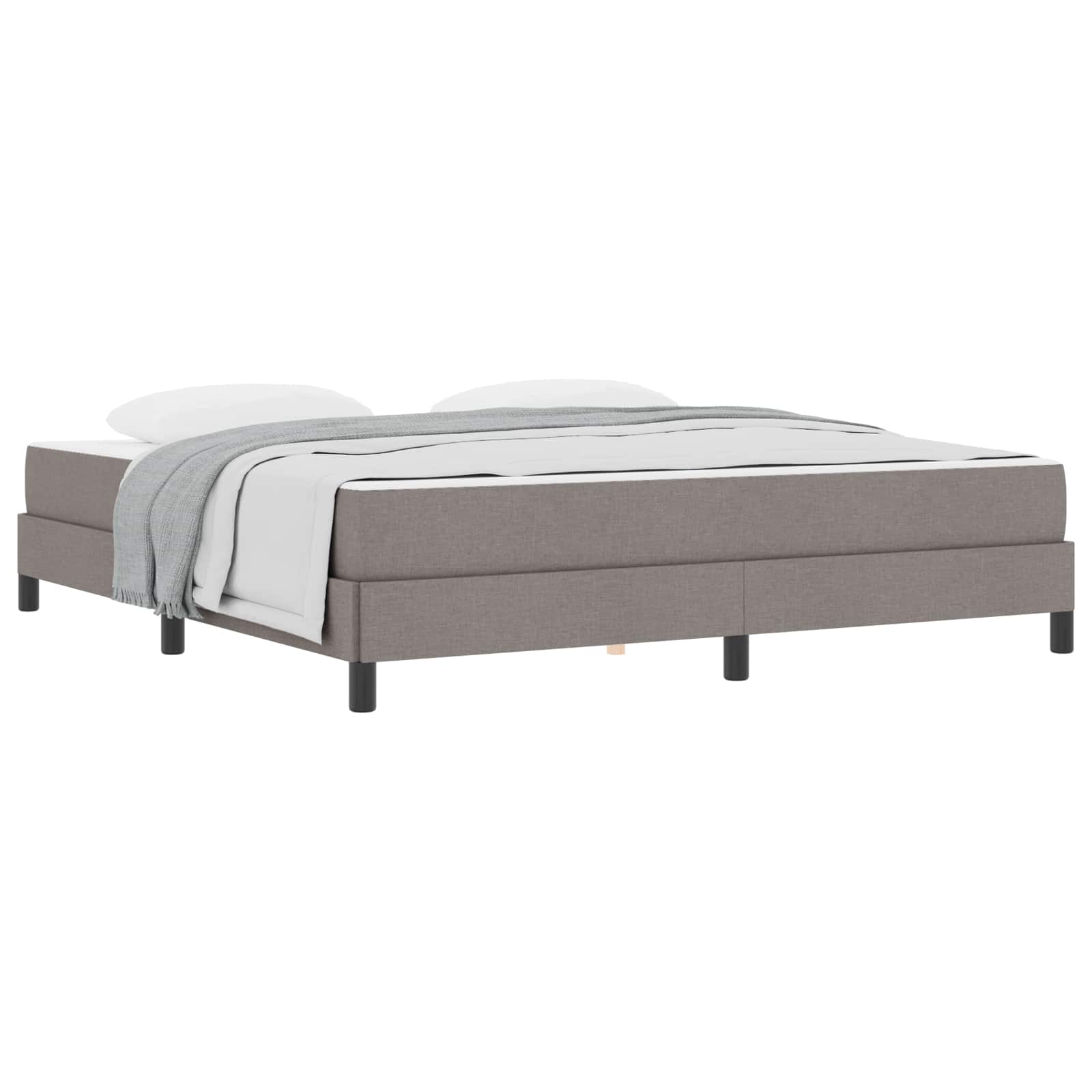 Lit à ressorts avec matelas Taupe 180 x 200 cm tissu - XIOS