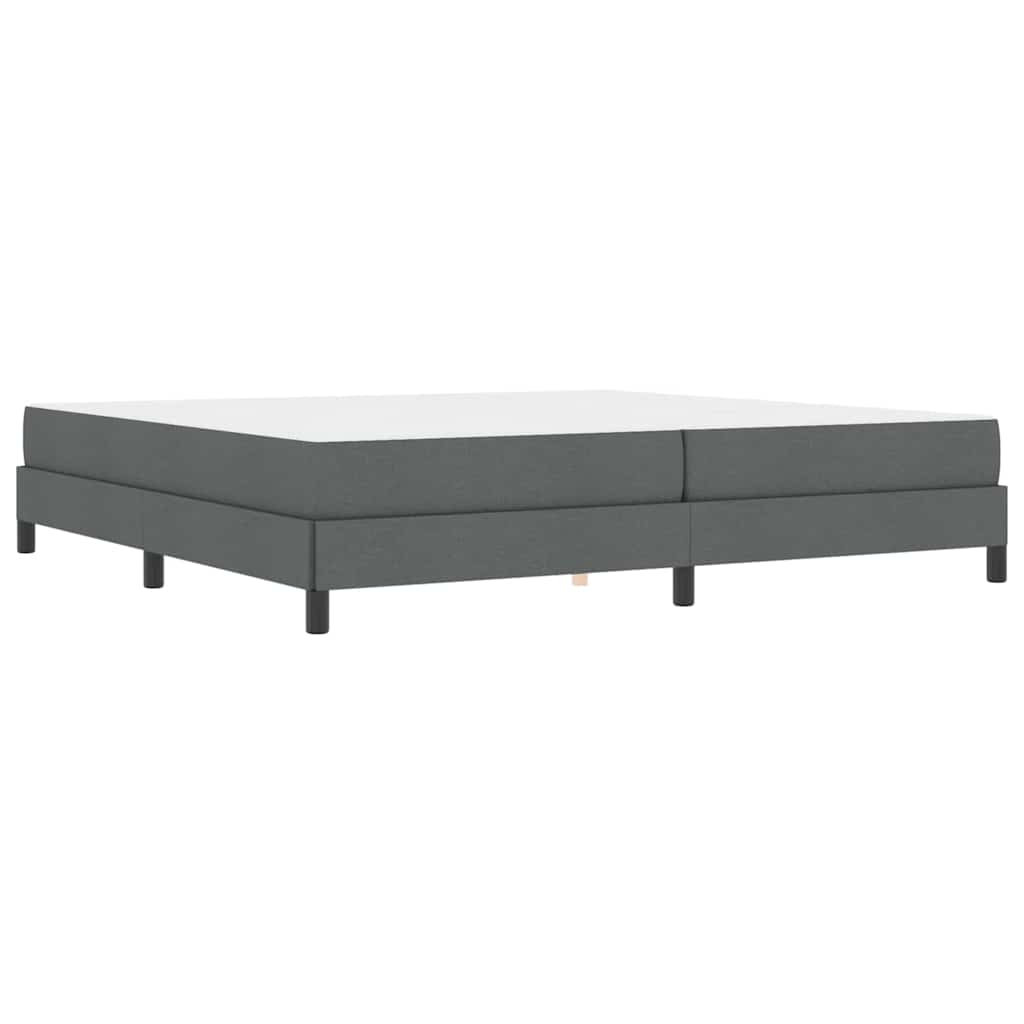 Lit à ressorts avec matelas Gris foncé 200 x 200 cm tissu - XIOS
