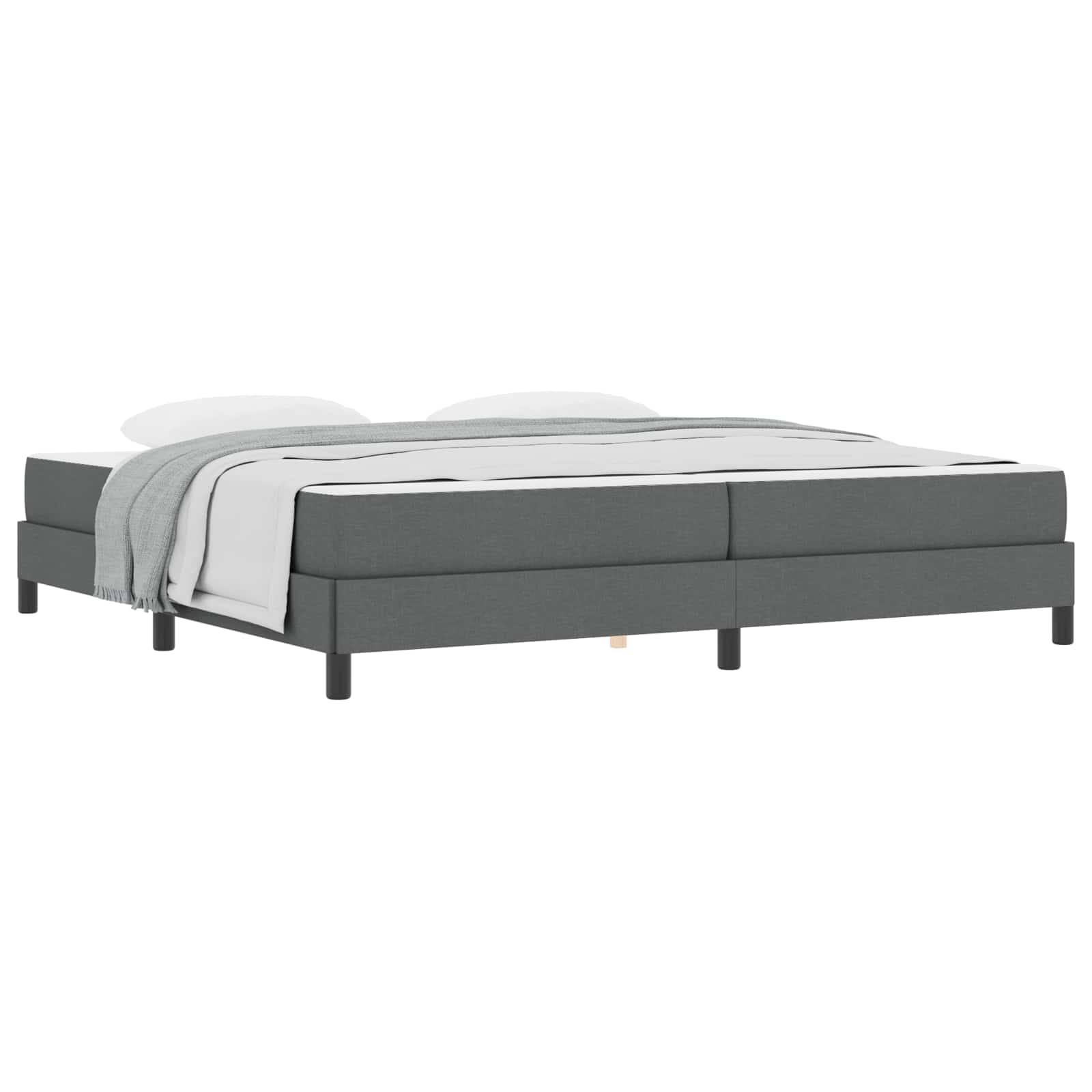 Lit à ressorts avec matelas Gris foncé 200 x 200 cm tissu - XIOS