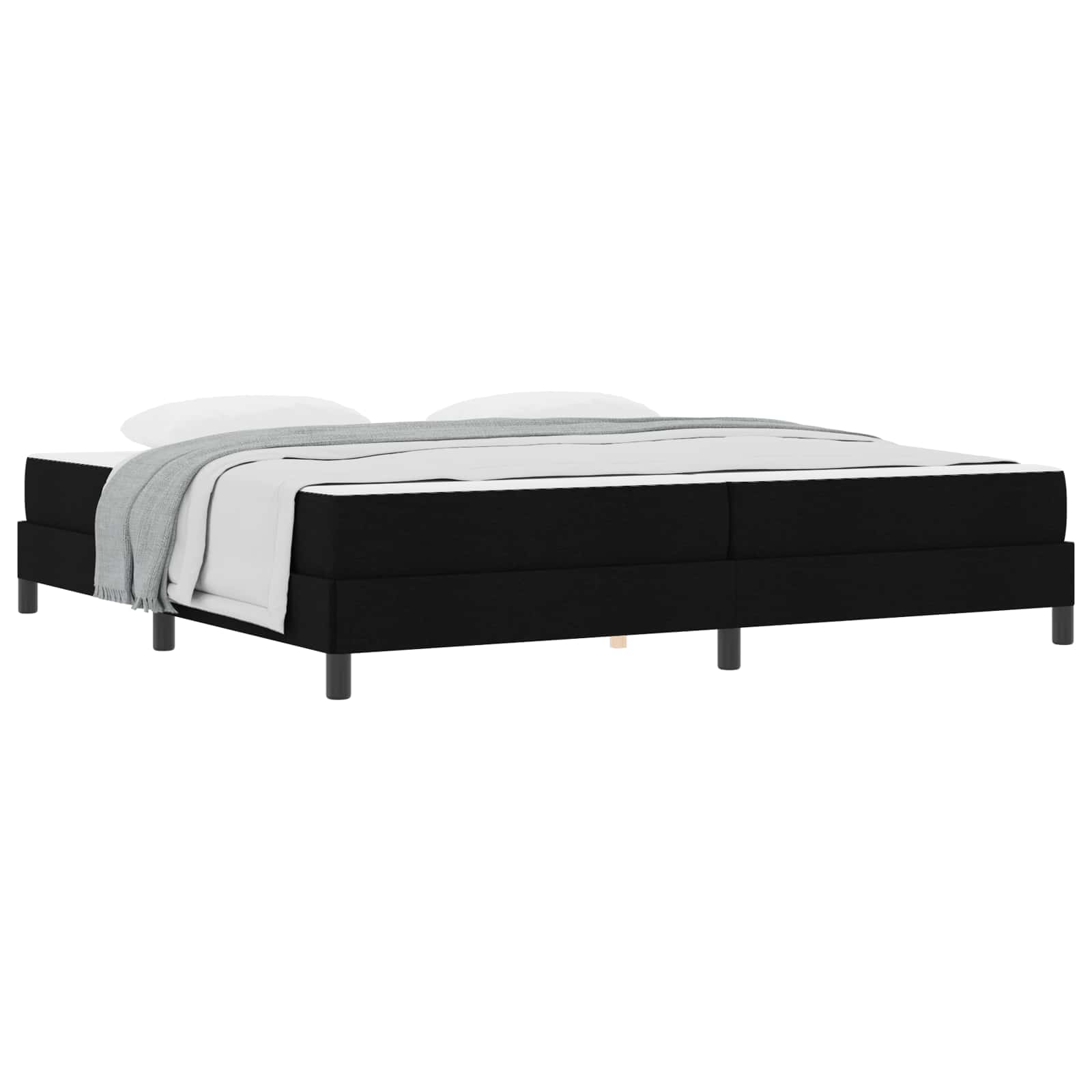 Lit à ressorts avec matelas Noir 200 x 200 cm tissu - XIOS