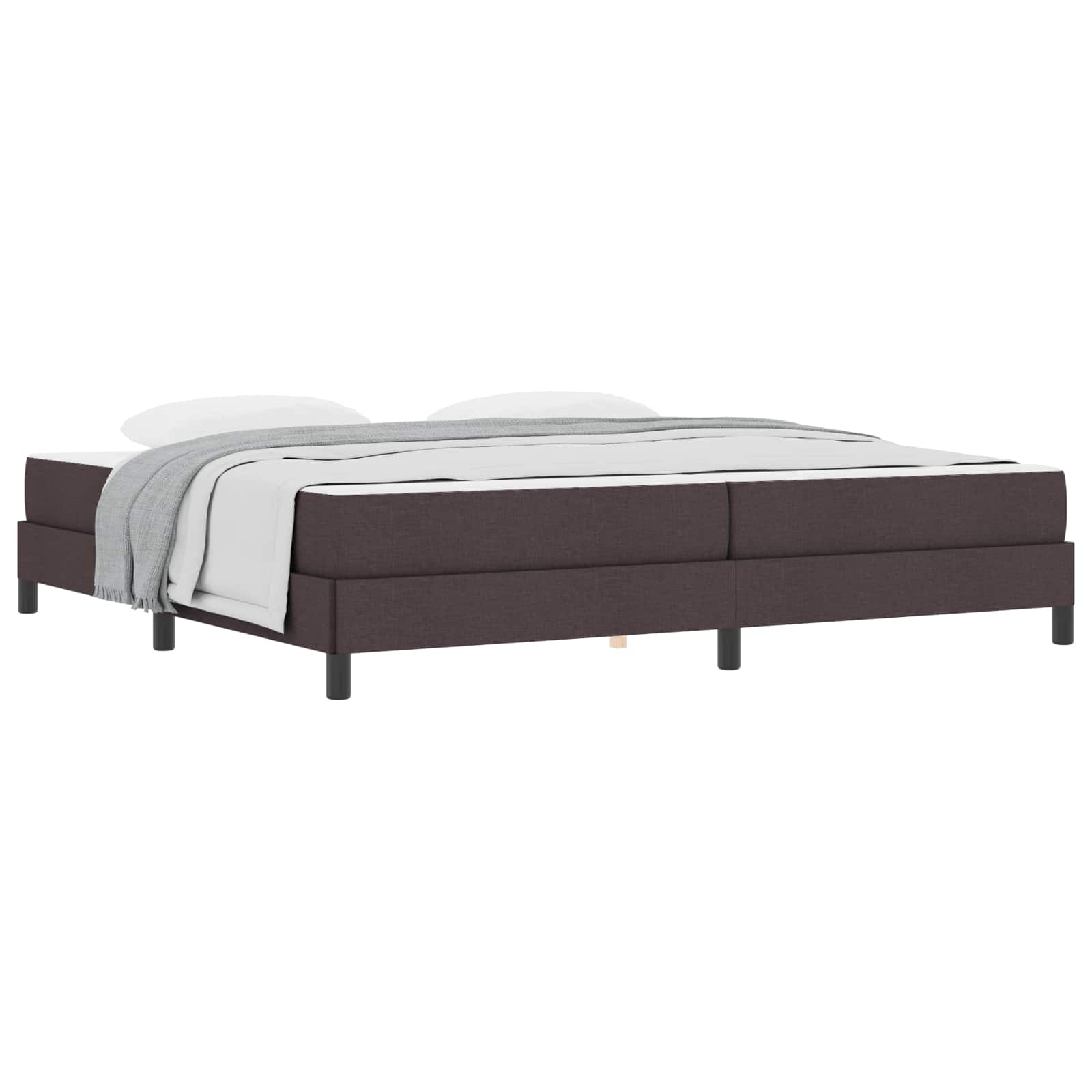 Lit à ressorts avec matelas Marron foncé 200 x 200 cm tissu - XIOS