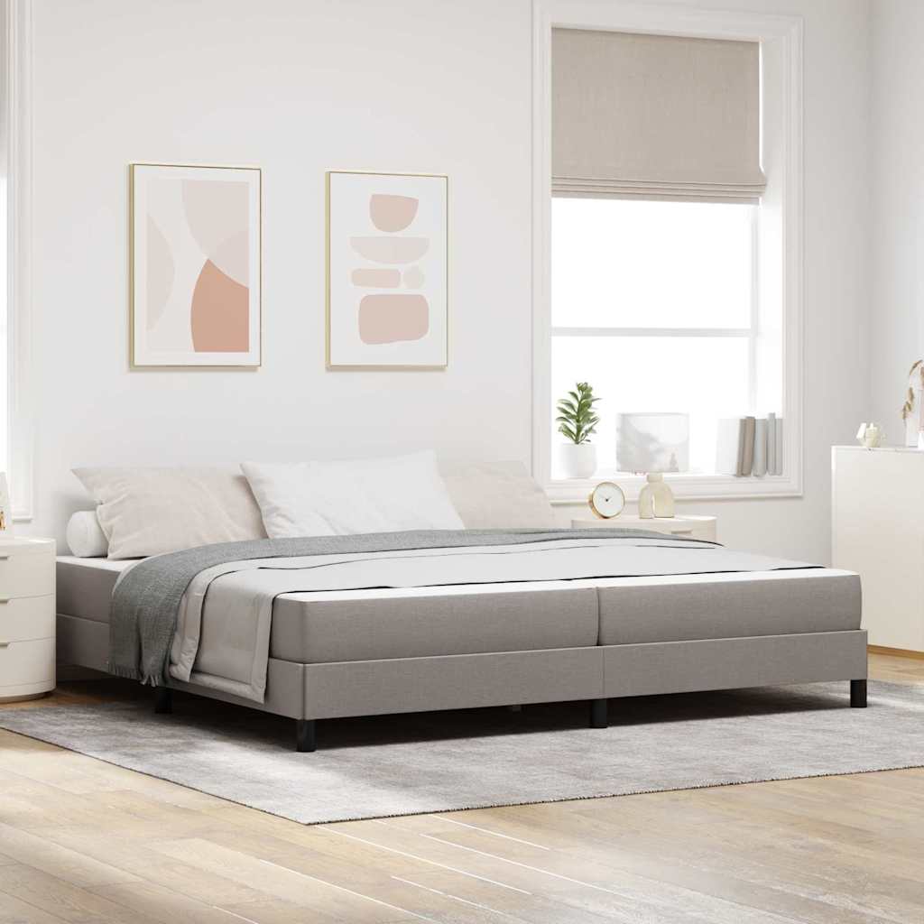 Lit à ressorts avec matelas Taupe 200 x 200 cm tissu - XIOS