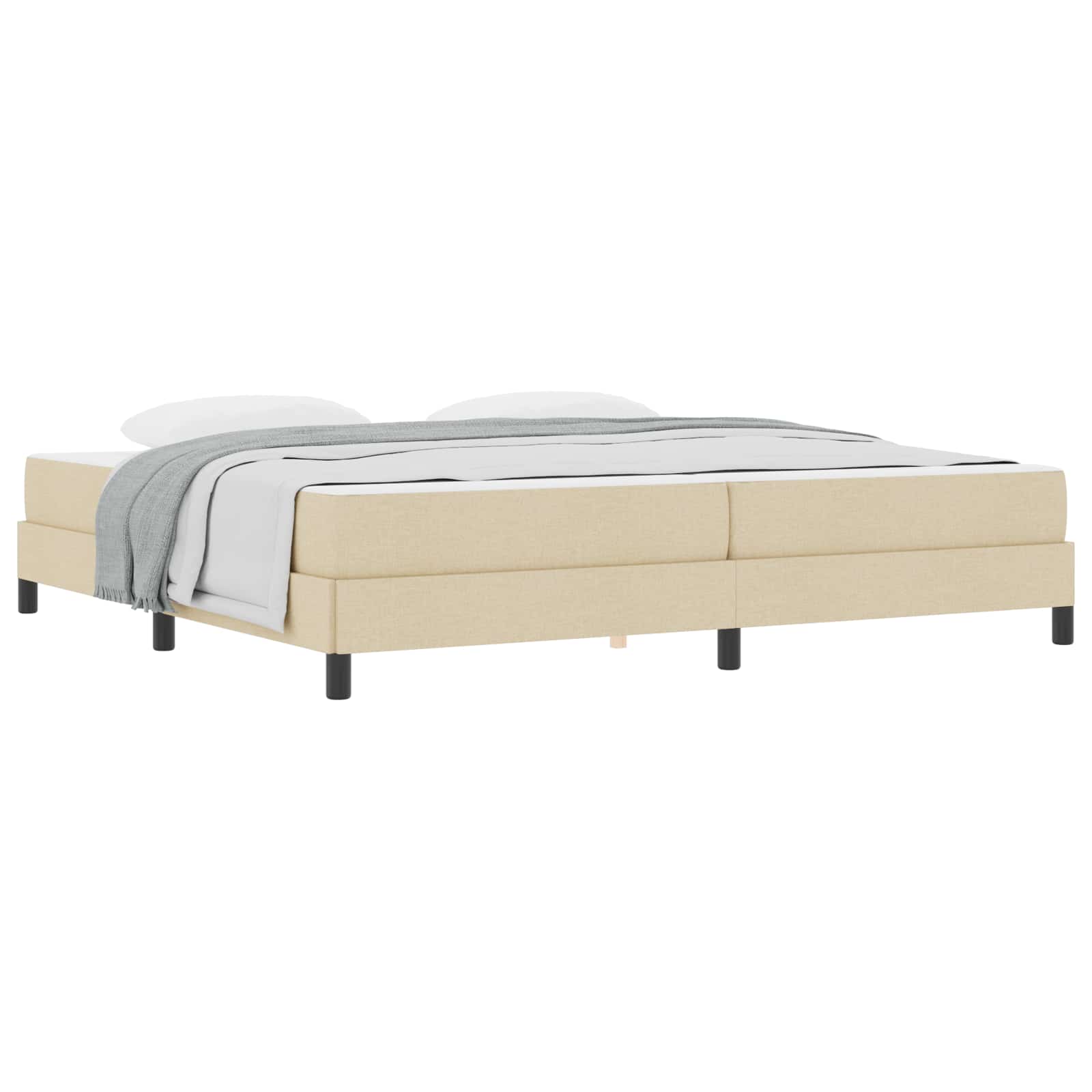Lit à ressorts avec matelas Crème 200 x 200 cm tissu - XIOS