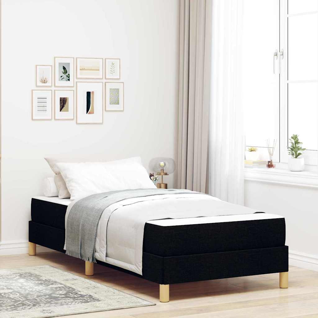 Lit à ressorts avec matelas Noir 80 x 200 cm tissu - XIOS