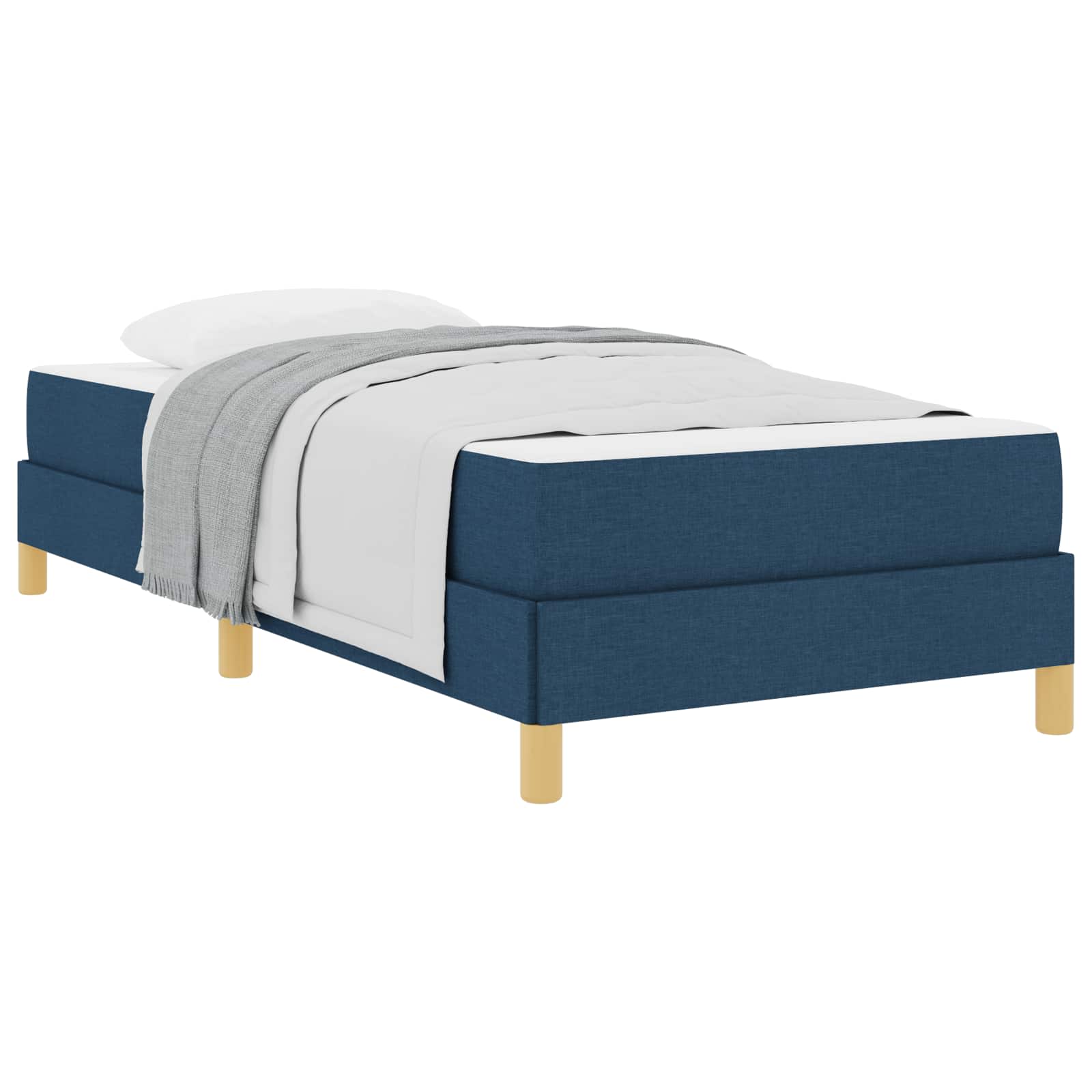 Lit à ressorts avec matelas Bleu 80 x 200 cm tissu
