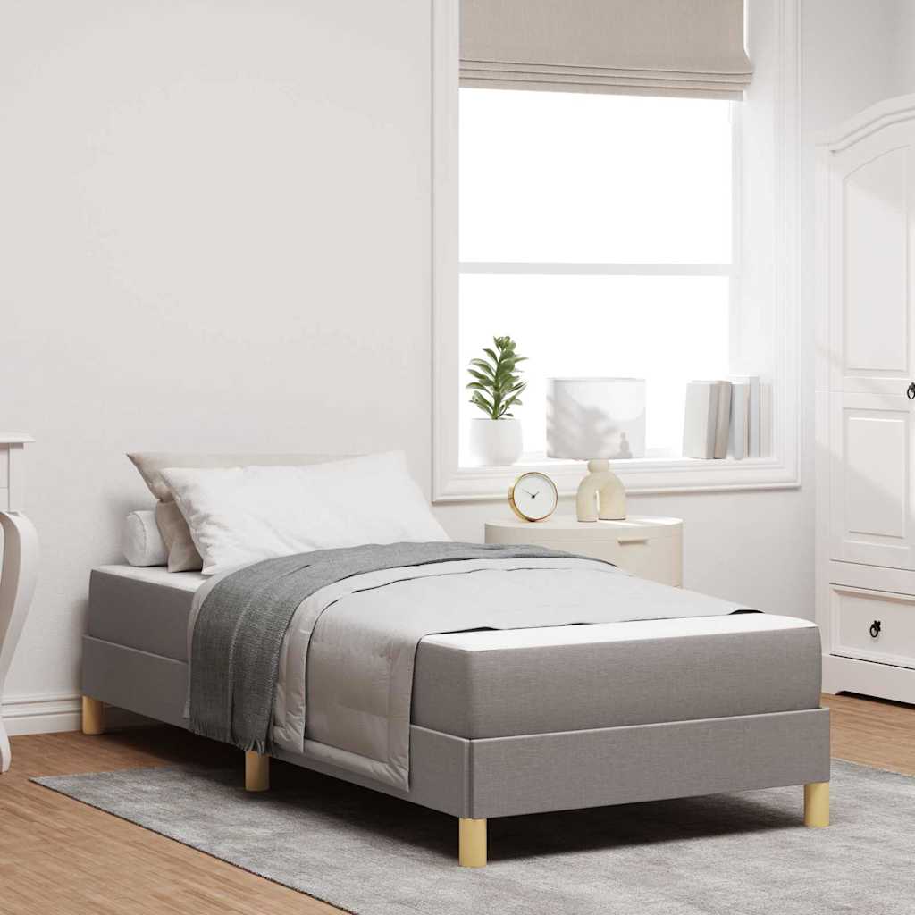 Lit à ressorts avec matelas Taupe 90 x 190 cm tissu - XIOS