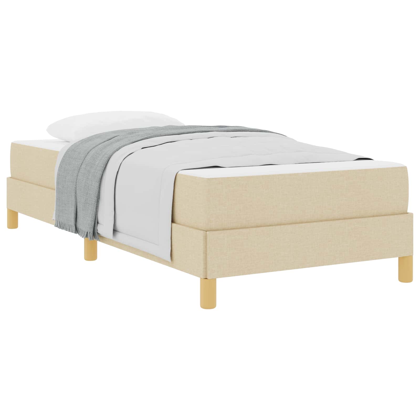 Lit à ressorts avec matelas Crème 90 x 190 cm tissu - XIOS